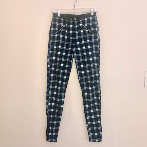 ASOS skinny pants with plaid check & pu waistband - Picture 5 of 9